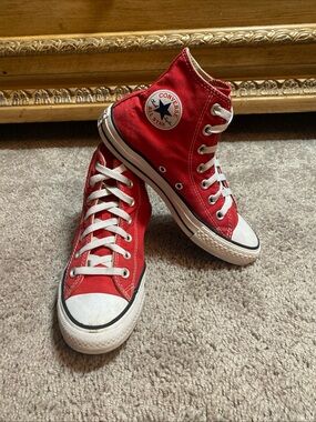 Converse Chuck Taylor Red High Top Sneakers with White Accents size 4 M/6W
